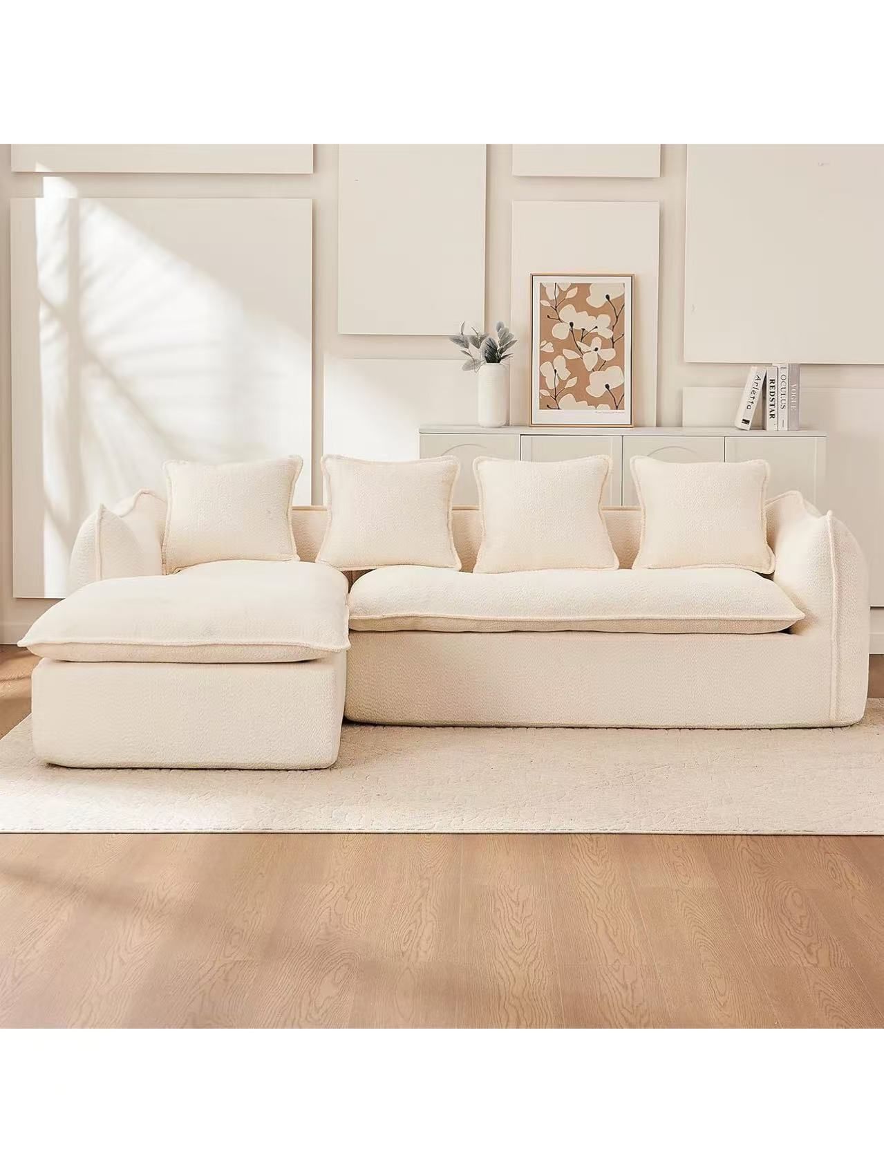 Cloud Sectional Couch, Comfy Modular Sectional Sofa with Double Cushions