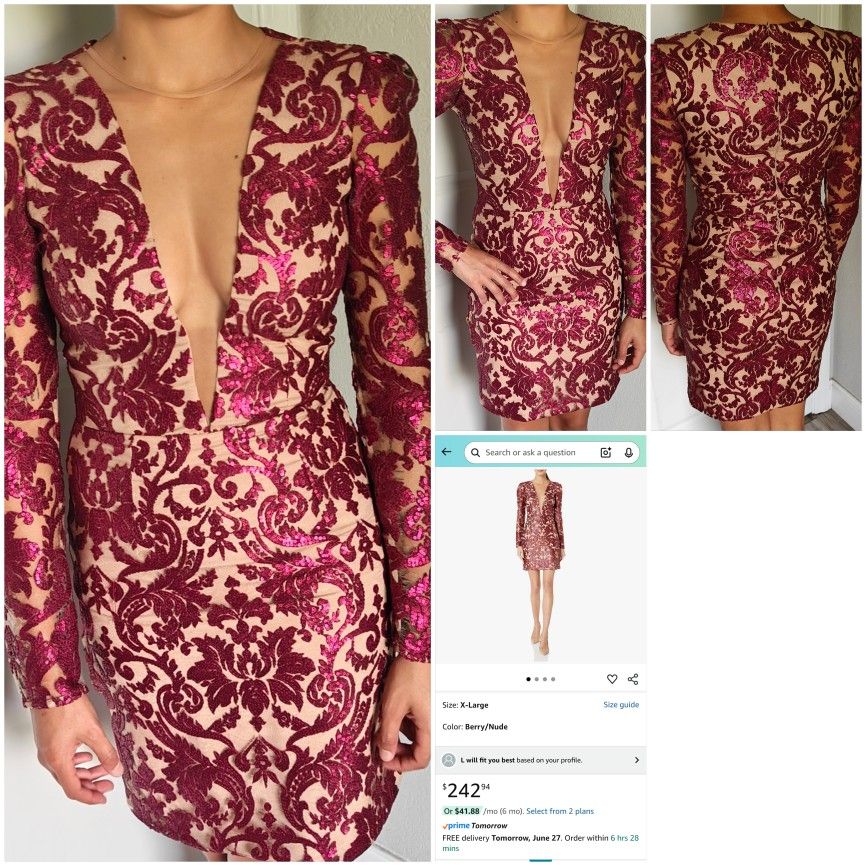 DRESS THE POPULATION Evening Dress size S