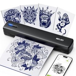 Tattoo Stencil Printer, D810 Wireless Thermal Tattoo Printer with 10pcs Tattoo Transfer Papers, Portable Tattoo Machine for Artist & Beginners, Compat
