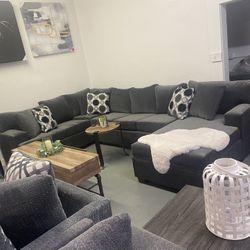 Grey 3 Piece Sectional ‼️take It Home With $39 Easy Approval ‼️