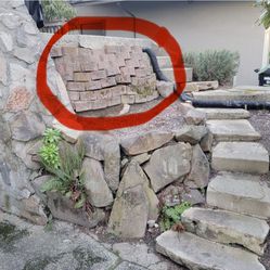 Concrete Wall Blocks - Light Red/Rust Color Approx 50 (likely more)