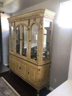 Dining table and China cabinet set imported