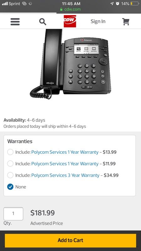 Polycom VVX 311 - VoIP phone offfice phone