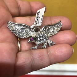 95 Sterling Silver Eagle pendant with Ruby Eye