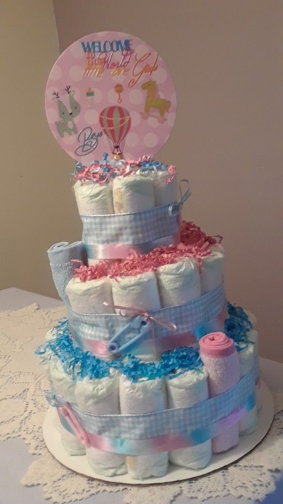 Gender Reveal Diaper Cake