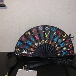 Louis Vuitton Black Multicolor Fan Clutch