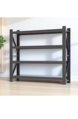 4-Tier Steel Shelving Unit, Adjustable