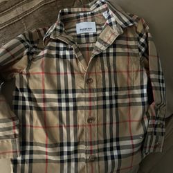 New Authentic Burberry Baby Shirt Size 12 Months But Runs Small So 6-9 Months Only Washed But Never Used