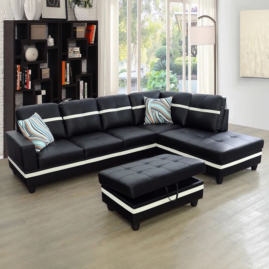 New Sectional + Storage Ottoman — Left or Right Chaise — Delivery Available
