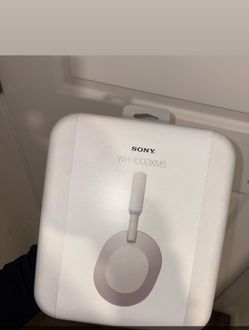 White Sony Bluetooth Headphones.