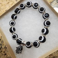 NEW YEAR protect yourself Charm Evil Eye Bead Protection Good Luck Bracelet Jewelry Hamsa Hand Bracelet