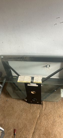Glass and Metal TV Stand