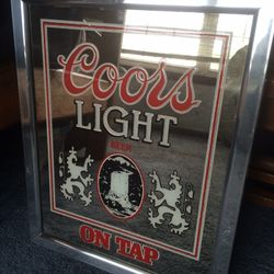 Coors Mirrored Vintage Beer Sign-$25
