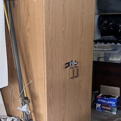 Set Of 2 Tall Multi Use Lockers With Four Large Shelf On Each Locker