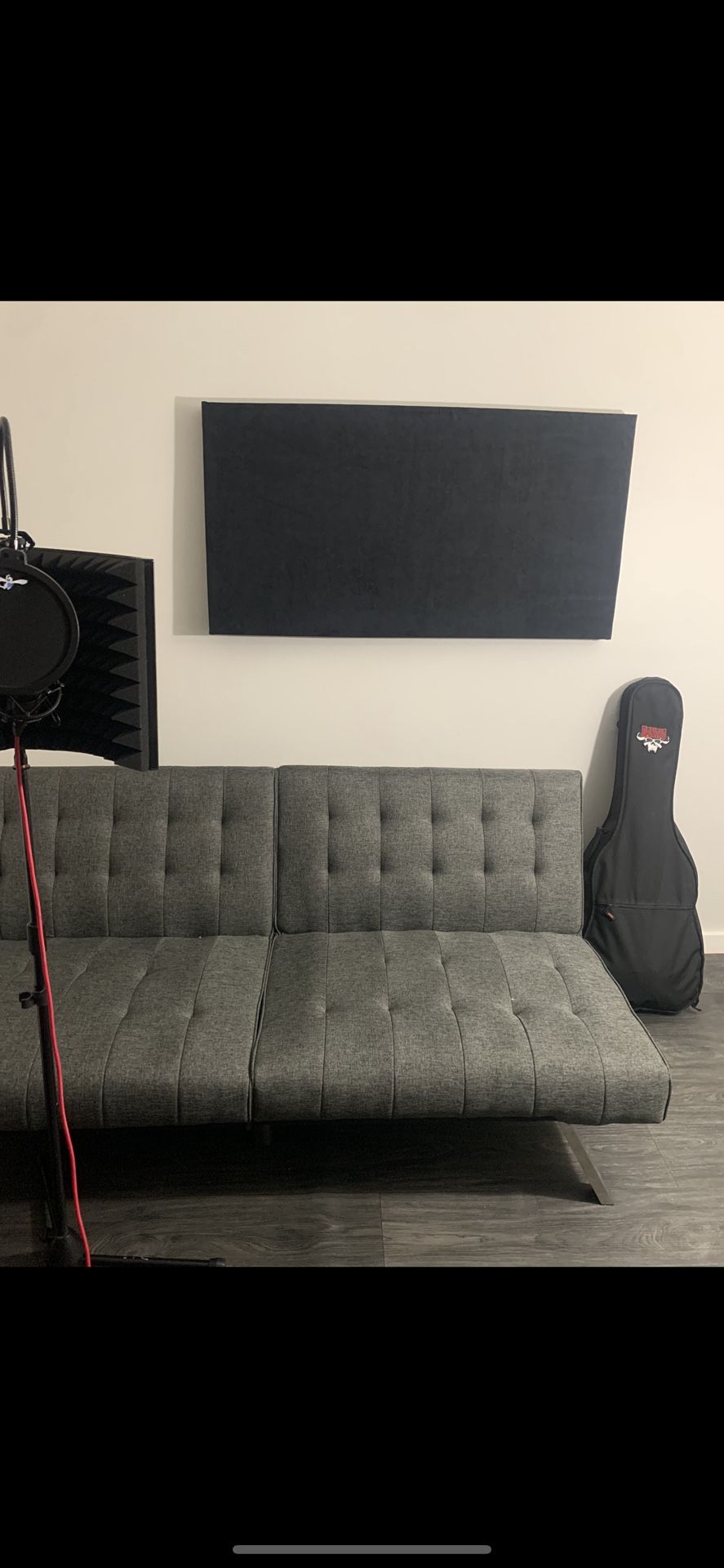 Acoustic Panels Sued Fabric (Black) (Gray)