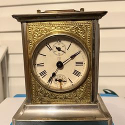 Antique  Mauthe German Victorian Carriage Clock /Swiss Musical Alarm Clock