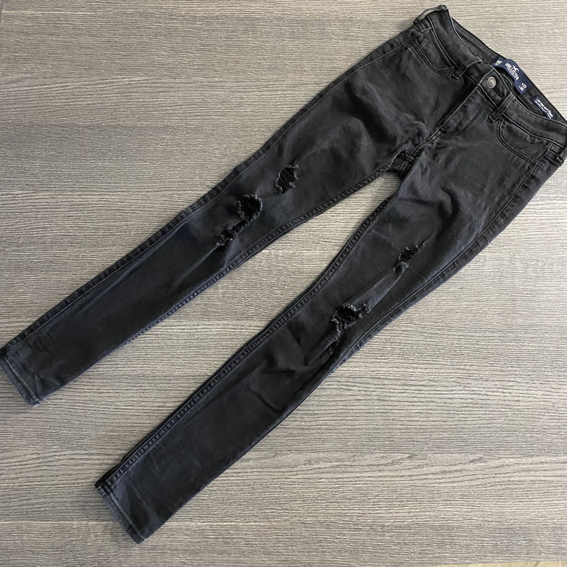 Hollister Legging Jeans Women's Size 00R Low Rise stretch distressed black