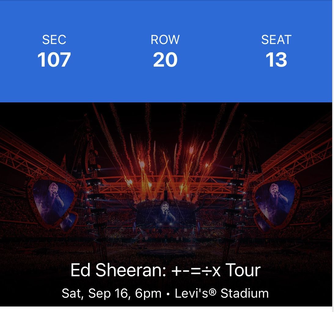 Ed Sheeran Ticket