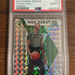 2019 Panini Mosaic Tacko Fall RC NBA Debut PSA 10 GEM MT