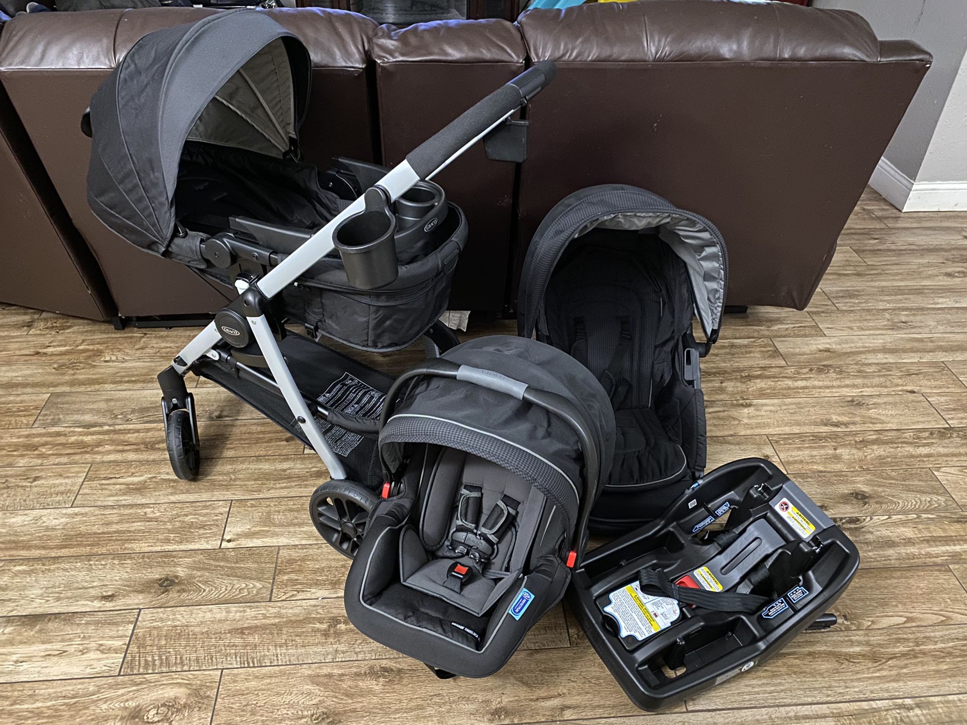 Graco Stroller/ Car Seat/ Base With Extra Stroller Seat 