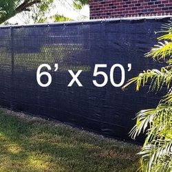 Brand New $45 Garden 6x50’ Privacy Fence Wall Cover Yard Backyard Mesh Shades (Black, Green)