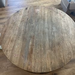 Authentic Restoration Hardware Oversized Round Coffee Table – 55” – Heavy Solid Wood