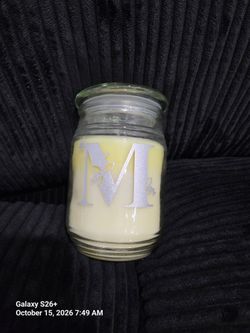 Monogram Letter M Jar Candle