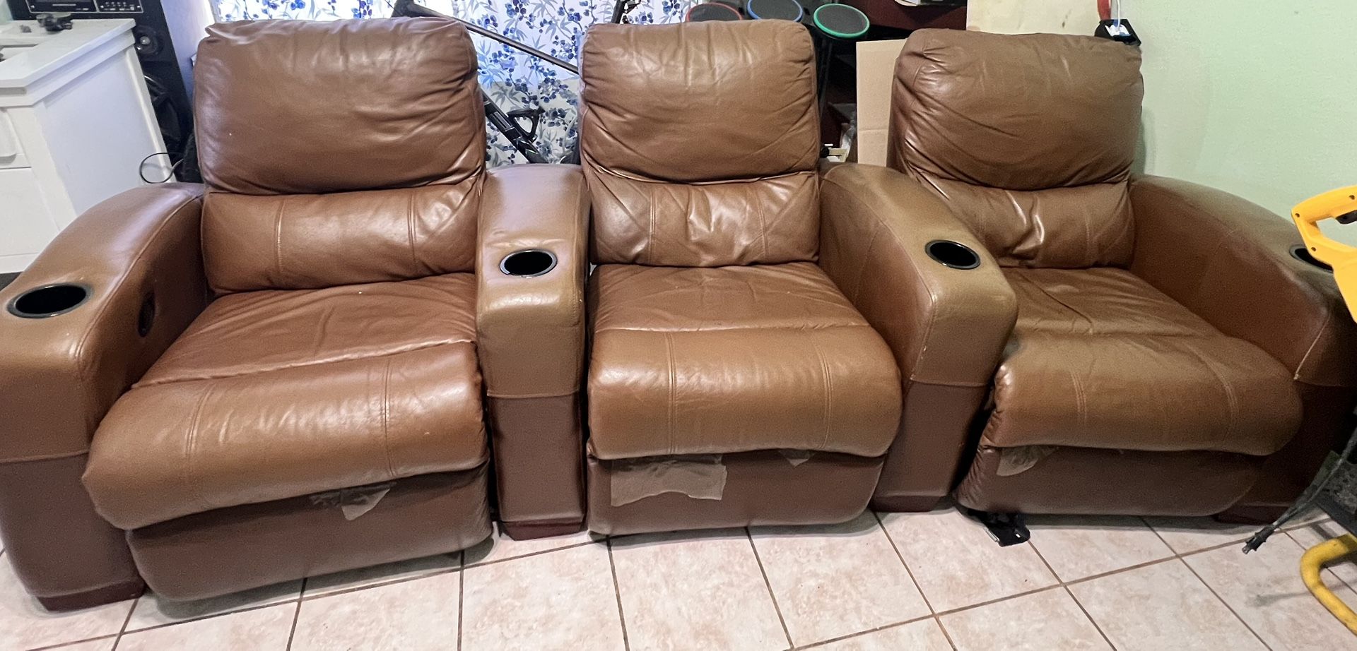 Leather Recliner Sofa