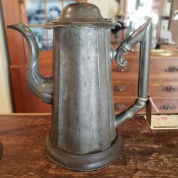 Antique Pewter And Tin Coffee Pot