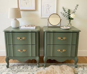 Pair of refurbished vintage French provincial nightstands