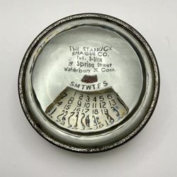 Rare Vintage 1950’s Starbuck Sprague Co. Perpetual Calendar Paperweight