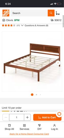 Costway Queen Size Wooden Platform Bed Frame
