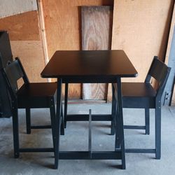 Black Table With Two Chairs 