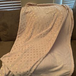 Plush Pink polka Dot Throw