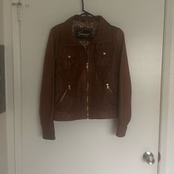 Guess Tan Leather Jacket 