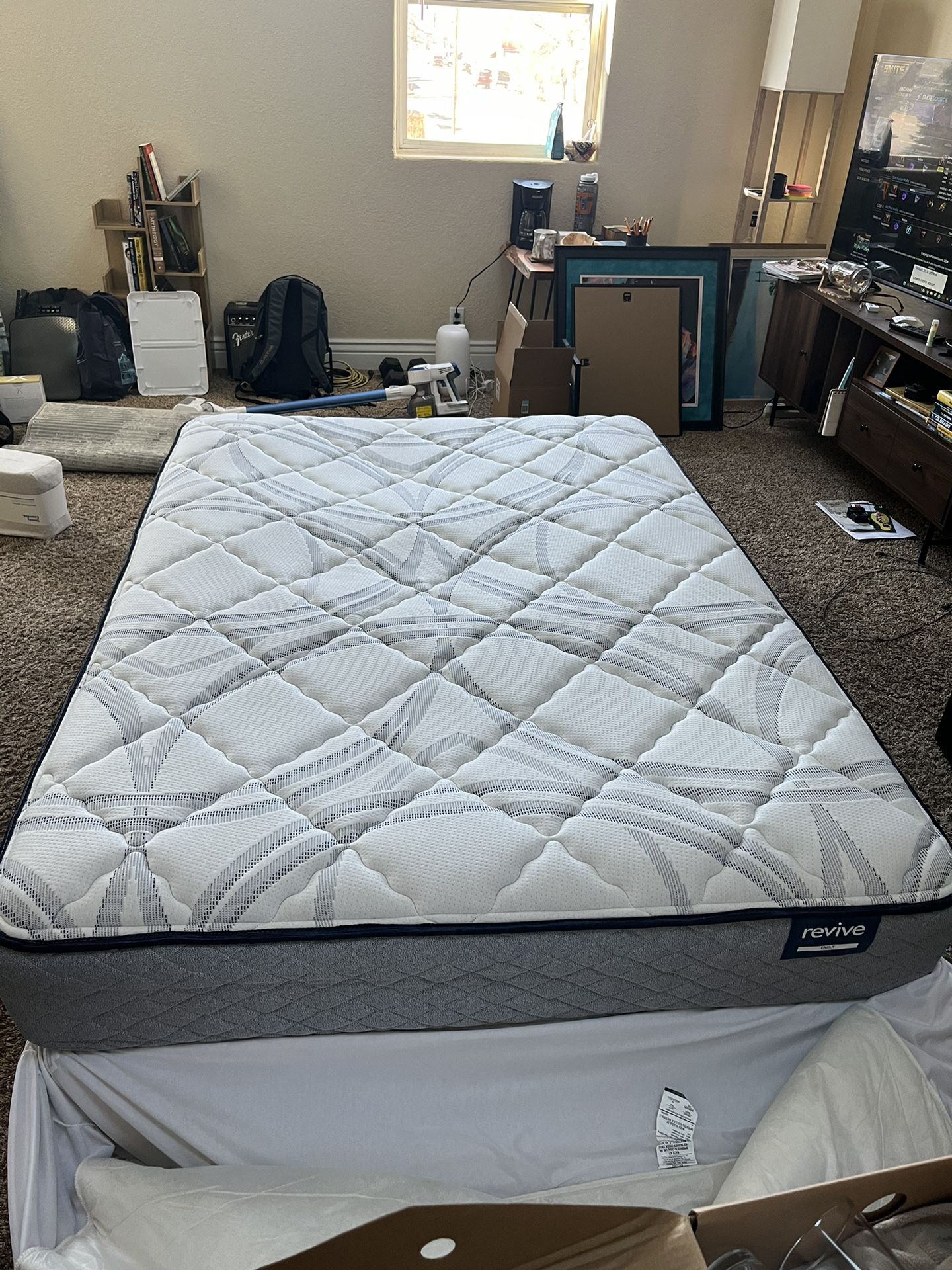 full size bed + box spring and frame