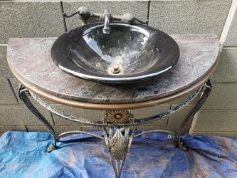 Bathroom Sink Granite w/ Faucet And Connections