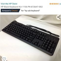 HP Black Computer Keyboard- New
