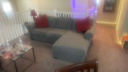 Gray Fabric Sectional Sofa with Chaise