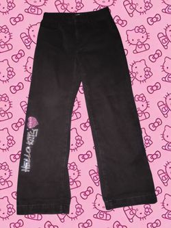 Black Hello Kitty Oversized Low Rise Jeans | Forever 21 x Hello Kitty & Friends