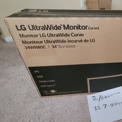 LG Ultrawide 34 Inch Curved Monitor 34WN80C With IPS HDR 1440p