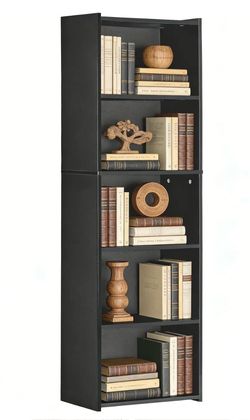 5-Tier Shelf Bookcase, Freestanding Wood Storage Di Open Bookshelf for Home Office