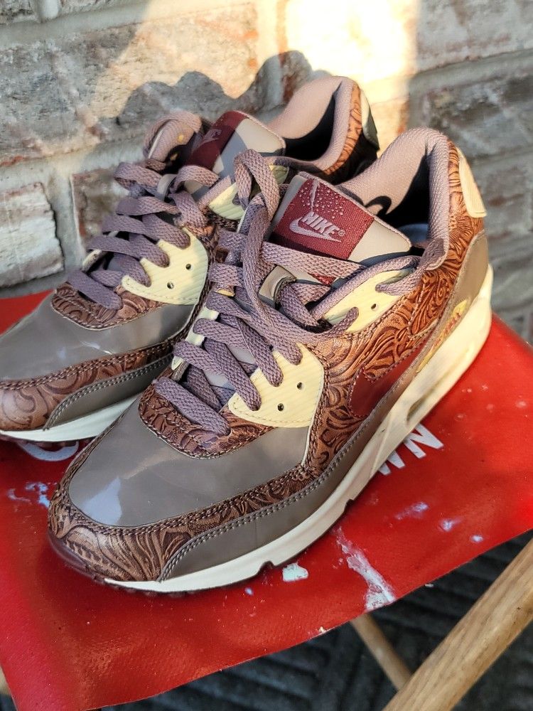 NIKE AIR MAX 90 PREMIUM OREWOOD BROWN RED EARTH WOMENS MENS