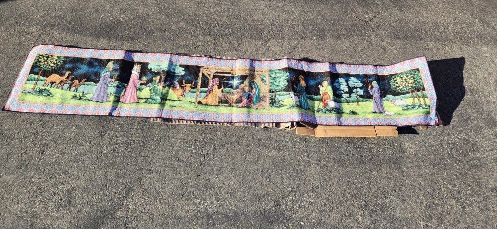 First Christmas Nativity Holy Family Tapestry Table Runner