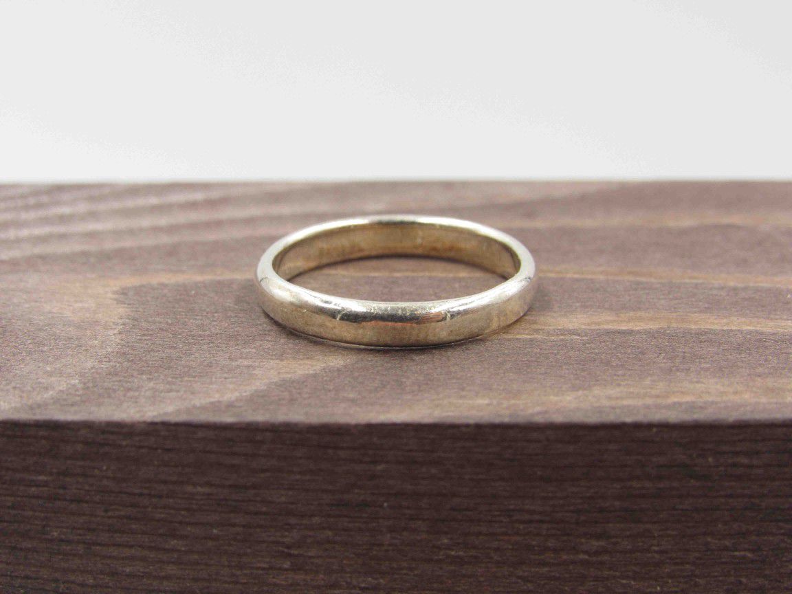 Size 6.75 Sterling Silver Simple Band Ring Vintage Statement Engagement Wedding Promise Anniversary Bridal Cocktail Friendship
