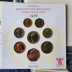 UK Uncirculated Coin sets 1(contact info removed), 1977, Plus Bill Of Rights 