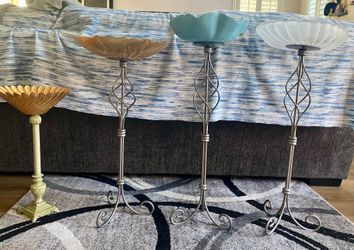 Handmade upcycled bird baths