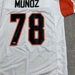 Anthony Munoz Signed Autograph Custom Jersey - Beckett Coa - Cincinnati Bengals