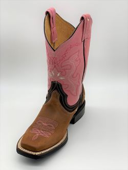 Women's Western Cowgirl Pink Square Toe Boot