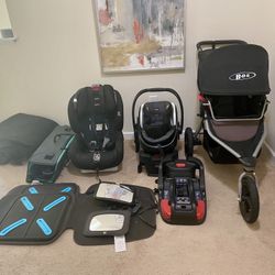 Stroller, Car Seats,  Car Seat Ports, Mats, Traveling Cases, Pack And Play.